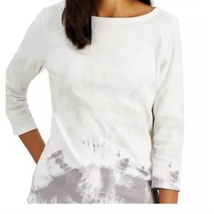 Charter Club, Tie-Dyed, 3/4 Sleeve Top, Size Small